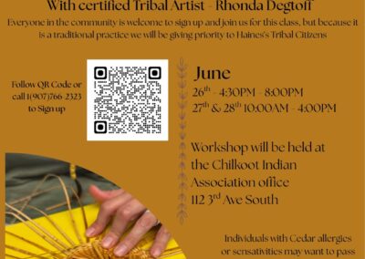 Cedar Gathering Basket Workshop: June 26, 27